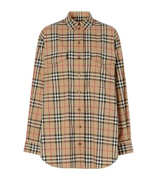 burberry衬衫, Burberry | Vintage Check Stretch Cotton Oversized Shirt商品图片 