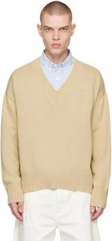 AMI | Beige Ami de Cœur Sweater,商家Ssense US,价格¥2242