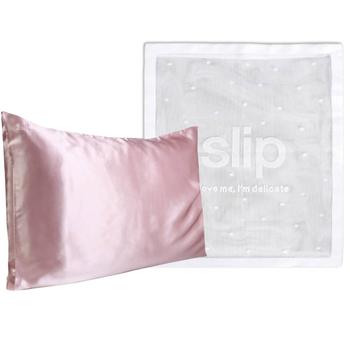 Slip | Slip Dermstore Exclusive Silk Pink Pillowcase Duo and Delicates Bag商品图片,