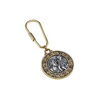 Symbols of Faith | 14K Gold-Dipped and Silver-Tone St. Christopher Key Fob,商家Macy's,价格¥422