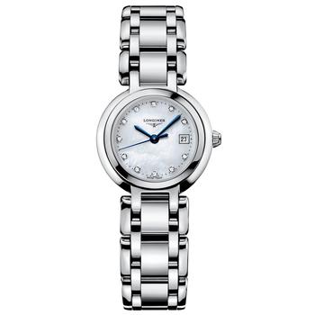 美国手表浪琴, Longines | Women's PrimaLuna Diamond Accent (1/3 ct. t.w.) Stainless Steel Bracelet Watch L81104876商品图片 