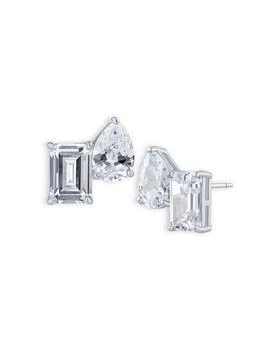Kenneth Jay Lane | Emerald Cut & Pear Shaped Cubic Zirconia Stud Earrings,商家Bloomingdale's,价格¥655