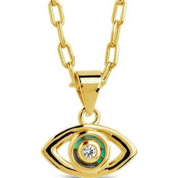 Sterling Forever | Leidy CZ & Mother of Pearl Evil Eye Pendant Necklace,商家Verishop,价格¥468