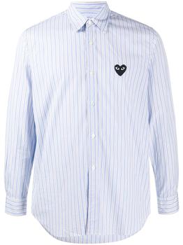 推荐COMME DES GARCONS PLAY - Cotton Striped Logo Shirt商品