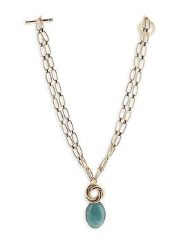 商品D'ESTRËE | Elizabeth Medaillon Goldplated & Amazonite Pendant Necklace,商家Saks Fifth Avenue,价格¥2050图片