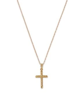 Bloomingdale's | Children's Swirl Cross Pendant Necklace in 14K Yellow Gold, 14",商家Bloomingdale's,价格¥1852