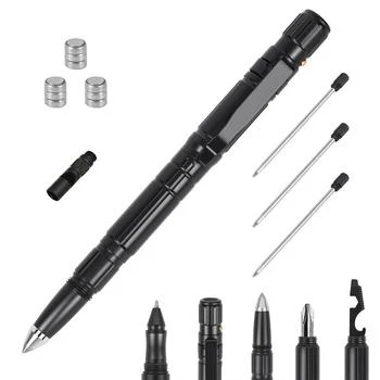 Fresh Fab Finds | 11 In 1 Tactical Pen Gear Set Multi-Tool Survival Pen Set Cool Gadget Gift For Men EDC Glass Breaker LED Flashlight Ballpoint Pen Whistle Ink Refills,商家Verishop,价格¥234