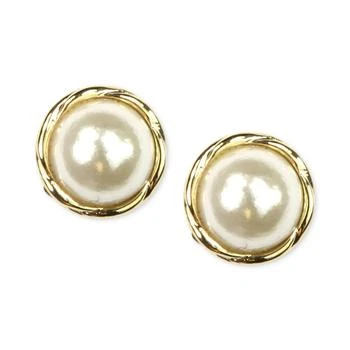 Anne Klein | Gold-Tone Glass Pearl Twist Stud Earrings,商家Macy's,价格¥79