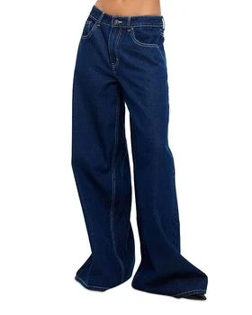 Lioness | Idol Low Rise Wide Leg Jeans in Blue Denim,商家Bloomingdale's,价格¥548