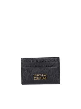 推荐Versace Jeans Couture Leather Card Holder With Logo Black商品