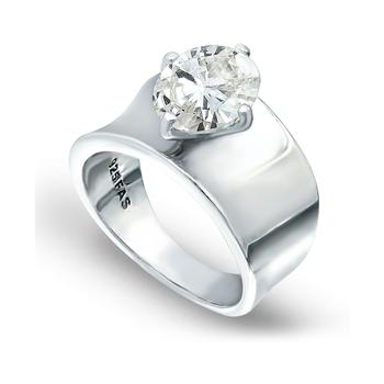 雪茄, Macy's | Cubic Zirconia Prong Set Oval Stone on Polished Cigar Band in Silver Plate and Gold Plate商品图片 5折×额外7折, 额外七折