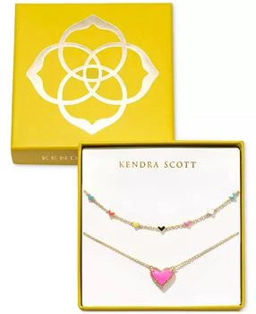 Kendra Scott | 14k Gold-Plated 2-Pc. Set Color & Stone Heart Collar & Pendant Necklaces,商家Macy's,价格¥513