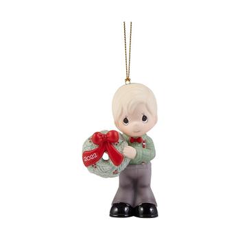 商品Precious Moments | 221010 May Your Christmas Wishes Come True 2022 Dated Boy Bisque Porcelain Ornament,商家Macy's,价格¥294图片