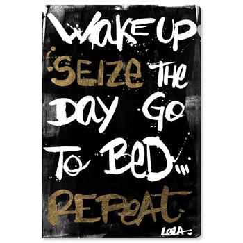 商品Oliver Gal | Typography and Quotes 'Seize The Day Gold Vertical' Inspirational Quotes and Sayings,商家Lord & Taylor,价格¥966图片