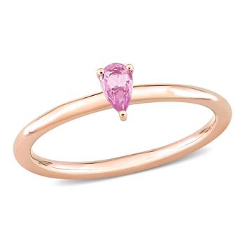 商品Amour | 10k Rose Gold 1/4 CT TGW Pear Pink Sapphire Stackable Ring,商家Jomashop,价格¥1762图片