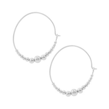 商品Essentials | And Now This High Polished Metal Graduated Balls On Endless Hoop Earring, Gold Plate and Silver Plate,商家Macy's,价格¥156图片