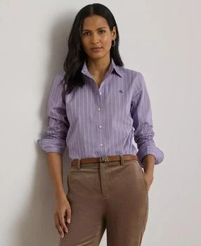 Ralph Lauren | Women's Classic-Fit Striped Broadcloth Shirt,商家Macy's,价格¥732