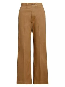 Ralph Lauren | Cotton-Blend Wide-Leg Pants,商家Saks Fifth Avenue,价格¥1476