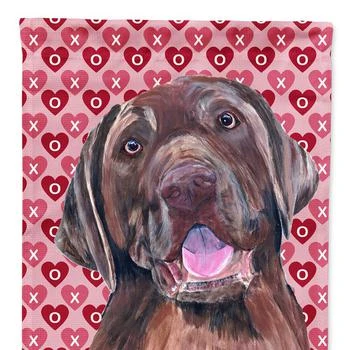 Caroline's Treasures | Labrador Chocolate Hearts Love Valentine's Day Garden Flag 2-Sided 2-Ply,商家Verishop,价格¥136
