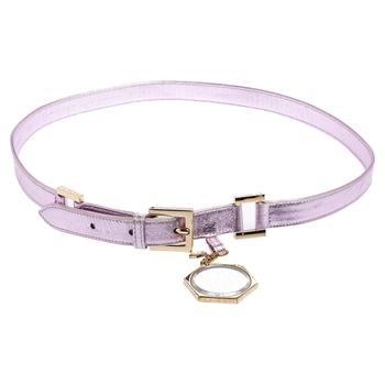 芬迪腰带怎么样, [二手商品] Fendi | Fendi Metallic Lilac Leather Charm Buckle Belt商品图片 6.5折