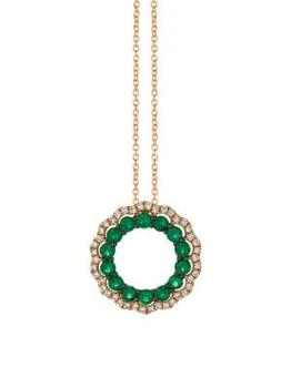 Le Vian | 14K Strawberry Gold®,Costa Smeralda Emeralds™ &Vanilla Diamonds® Necklace,商家Saks OFF 5TH,价格¥9088