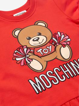 推荐Moschino Red Girls Cotton Teddy Toy Cheerleader Dress商品