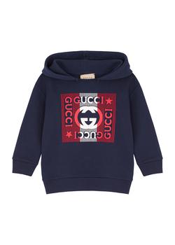 推荐KIDS Navy logo hooded cotton sweatshirt商品
