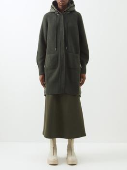 moncler polo, Moncler | Padded ribbed-wool hooded cardigan商品图片 