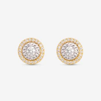 Roberto Coin | Roberto Coin Siena 18K Yellow & White Gold Diamond Dot Stud Earrings 111479AJERX0,商家Shopworn,价格¥15937