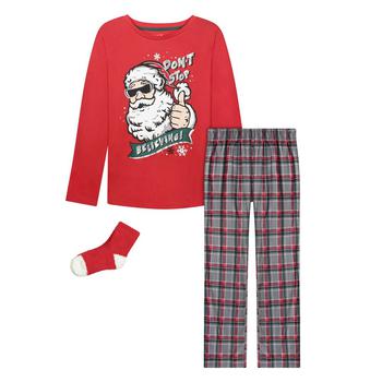 商品Max and Olivia Big Boys Long Pajama T-shirt and Pants 2 Piece Set with Socks图片