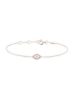 商品DJULA | Marbella White 14K Gold & Diamond Evil Eye Bracelet,商家Saks Fifth Avenue,价格¥5631图片
