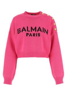 Balmain | Balmain Logo Intarsia Cropped Knit Jumper商品图片,7.1折