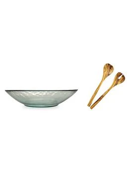 French Home | French Home Vintage Recycled Glass Multi-Purpose Serving Bowl & Olive Wood Servers,商家Saks OFF 5TH,价格¥300