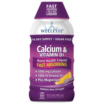 商品Wellesse | Calcium & Vitamin D3 Liquid Dietary Supplement Citrus,商家Walgreens,价格¥55图片