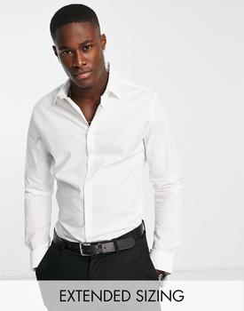 ASOS | ASOS DESIGN skinny fit shirt in white商品图片,