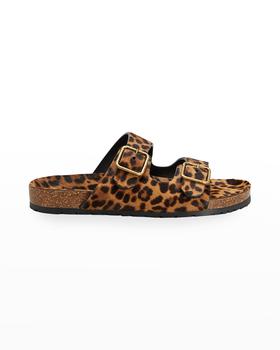 推荐Jimmy Leopard Flat Buckle Sandals商品