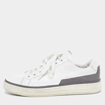 [二手商品] Prada | Prada Sport White/Grey Leather Low-Top Sneakers Size 39.5商品图片,6.5折, 满1件减$100, 满减