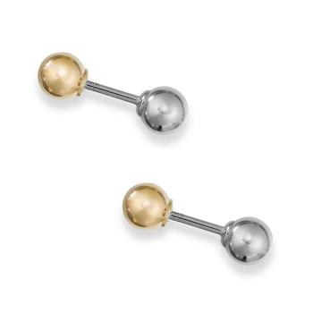 商品Italian Gold | Ball Stud Earrings in 10k Yellow and White Gold,商家Macy's,价格¥507图片