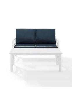 Crosley, Crosley Furniture | Crosley Furniture KO60010WH-NV Kaplan 2-Piece Outdoor Seating Set in White with Navy Cushions商品图片 