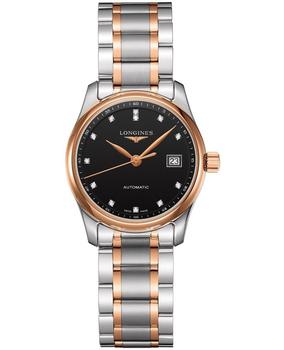 更多longines master, Longines | Longines Master Collection Automatic 29mm Black Diamond Dial Rose Gold and Stainless Steel Women's Watch L2.257.5.59.7商品图片 7.4折