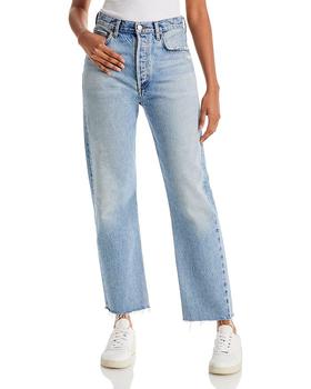 推荐90's Pinch Waist High Rise Cropped Straight Jeans in Ruminate商品