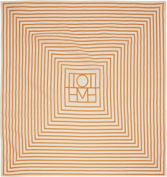 Totême | Off-White & Orange Signature Monogram Scarf商品图片,独家减免邮费