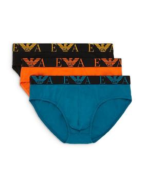 阿玛尼内裤, Emporio Armani | Cotton Blend Monogram Waistband Briefs, Pack of 3商品图片 