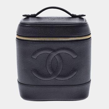 美国香奈儿女包, [二手商品] Chanel | Chanel Black Caviar Leather CC Vanity Case商品图片 