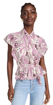 10 Crosby Derek Lam, Derek Lam | Derek Lam 10 Crosby Brynn Ruffle Wrap Top商品图片 6.9折