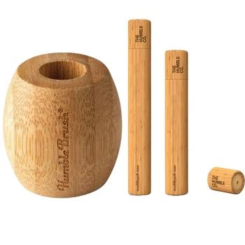 The Humble Co | Bamboo toothbrush stand and toothbrush case adult and teen size set,商家BAMBINIFASHION,价格¥194