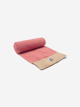 Moncler | Moncler Pink Girls Wool Knitted Logo Scarf商品图片,额外8折, 额外八折