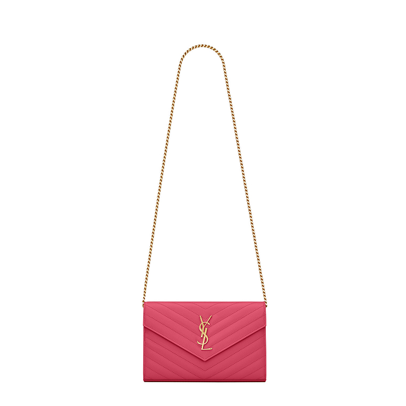 ysl包评价, Yves Saint Laurent | SAINT LAURENT PARIS/圣罗兰 经典款MONOGTAM系列 紫红色粒面压花皮革链条斜挎包商品图片 7.5折×额外9.5折, 包邮包税, 额外九五折