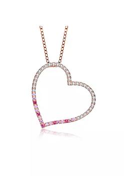 推荐GA 14k Rose Gold Plated Cubic Zirconia Heart Shape Necklace商品