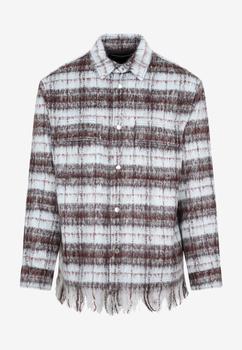 商品AMIRI | Plaid Fringe Padded Overshirt in Mohair,商家Thahab,价格¥9488图片